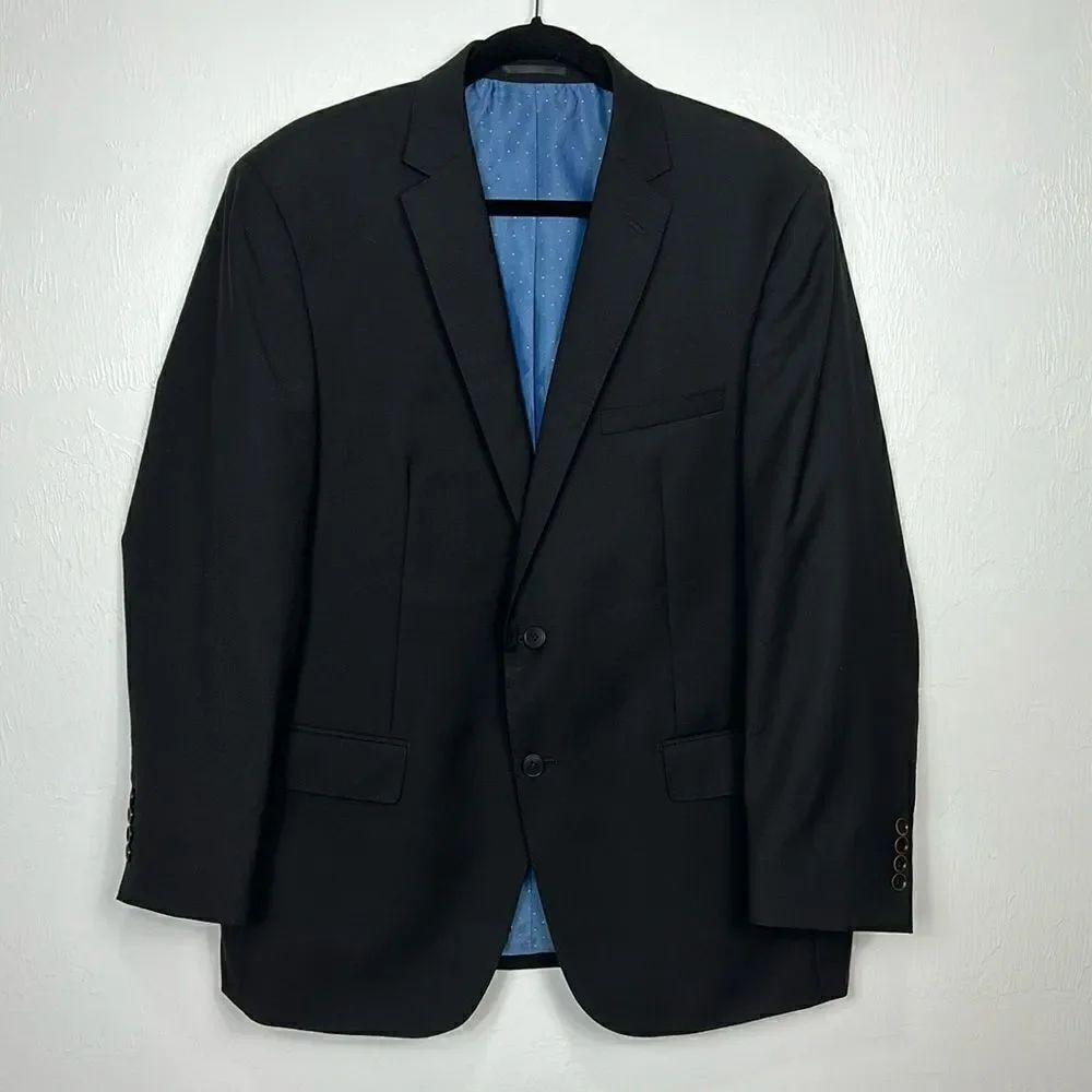 Mantoni Black Wool Two Button Closure Taylor AMF Blazer Size 44R